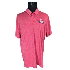 NFL Team Apparel Men's Nike Dri-Fit Red Heather LIII (53) Super Bowl Size 2XL